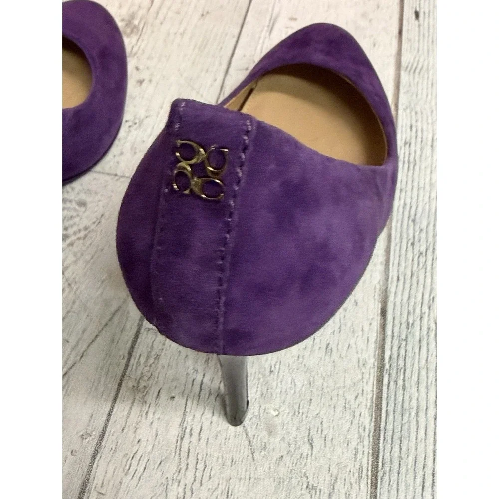 Coach Nala Size 5.5B Womens Purple Stiletto Heels Kid Suede Leather Deep Plum